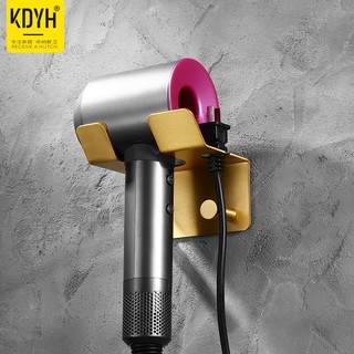 ทองแดงปราศจากเล็บเหมาะสำหรับ Dyson ขายึดไดร์เป่าผมสีขาวตรงชั้นวางของในห้องน้ำที่เก็บของในห้องน้ำ