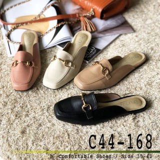 C44-168 รองเท้าโลฟเฟอร์เปิดส้นเท้า