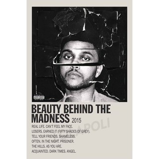 โปสเตอร์ ลายปกอัลบั้ม Beauty Behind The Madness ศิลปิน The Weeknd