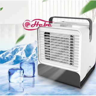 Air-Cooler พัดลมมินิ แอร์มินิ พร้อมไฟให้แสงสว่าง สามารถเติมน้ำเพิ่มความเย็นได้ สินค้าพร้อมส่ง