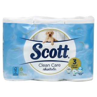 อุปกรณ์ทำความสะอาด กระดาษชำระ SCOTT CLEAN CARE BABY POWDER แพ็ค 6 ชิ้น