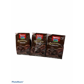 LOACKER Quadratini Double Choco สีน้ำตาล รสใหม่ล่าสุด!! 1SETCOMBO 3แพค/250g ราคาพิเศษ พร้อมส่ง!!