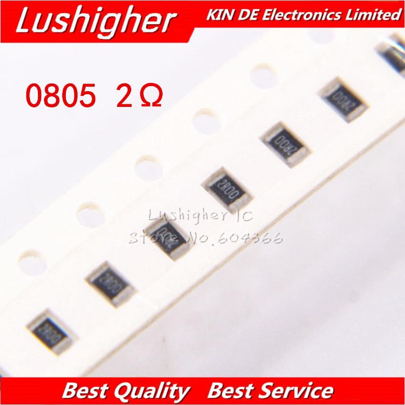 ตัวต้านทาน 0805 smd 5% 2ohm 2r 0 2 r0 2 r 00 2r จัดส่งฟรี 100 ชิ้น