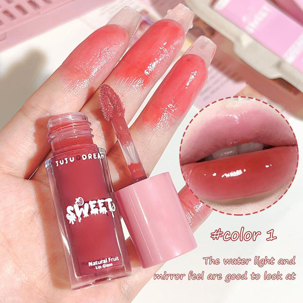 Water Gloss Mirror Lip Gloss Matte Velvet Moisturizing Whitening ราคาถูกกันน้ํา Non-Fade Pure Desire ลิปสติก