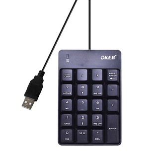 Oker คีย์บอร์ดแป้นตัวเลขหัวเสียบ USB SUPER SLIM MINI KEYPAD OKER KP-051