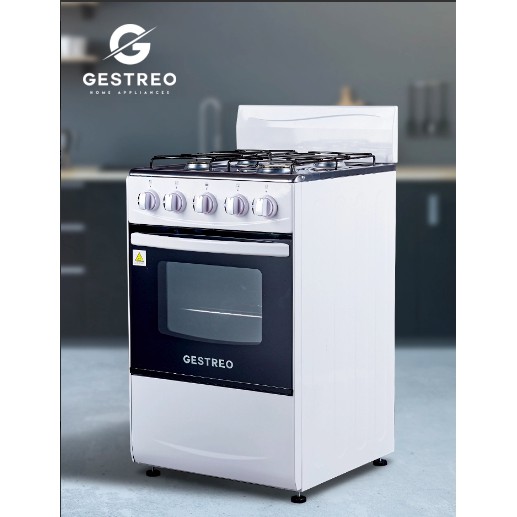 ส่งฟรี GESTREO เตาแก๊ส 4 หัว พร้อมเตาอบ รุ่น GS-K50-Q01W GESTREO 4 Burner Gas Stove with Oven เก็บเงินปลายทาง