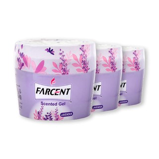 🔥The Best!! ฟาร์เซ็นท์ เซ็นท์เต็ดเจล กลิ่นลาเวนเดอร์ 70 กรัม x 3 ชิ้น Farcent Scented Gel 70 g Lavender x 3