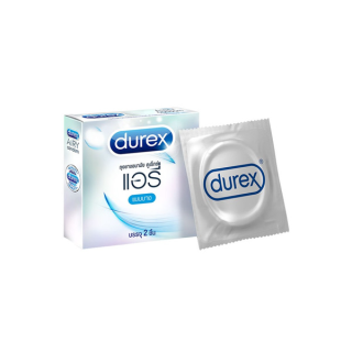 Durex ดูเร็กซ์ ถุงยางอนามัย แอรี่ 2 ชิ้น 1 กล่อง