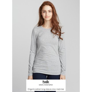 Organic cotton long-sleeve crew-neck tee แบรนด์ Twik