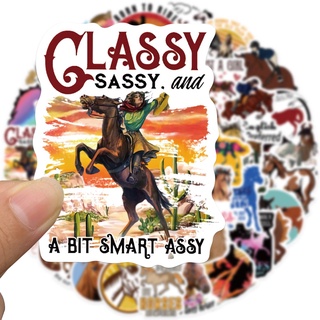 พร้อมส่ง! horse riding ขี่ม้า Camping outdoor สติกเกอร์ ตกปลา สเก็ตบอร์ด 50 ชิ้น sticker เนชั่นแนล จีโอกราฟิก