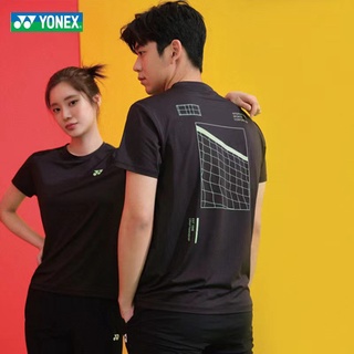 Yonex เสื้อผ้าแบดมินตัน ผู้ชายและผู้หญิง คู่รัก แขนสั้น แห้งเร็ว เสื้อยืดวัฒนธรรม เสื้อเทนนิส ชุดกีฬา