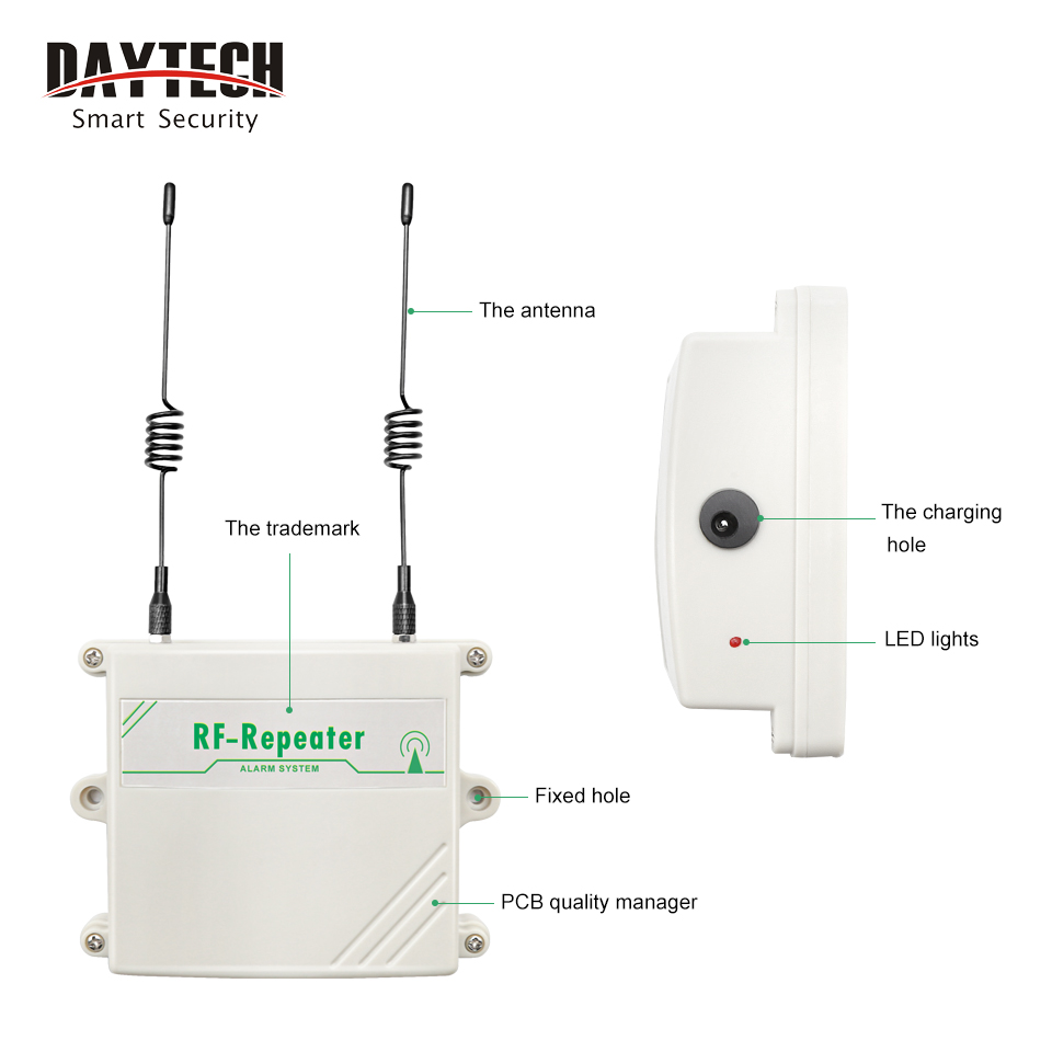 Daytech Repeater อุปกรณ์ระบบเตือนระยะไกล 1 กม. พร้อมระบบเตือนภัย 433Mhz Ta01/Ta03/Ta04 Us Plug R600-