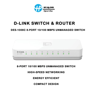 DLINK SWITCH &amp; ROUTER DLINK, UNMANAGED SWITCH 8PORT Model : (DES-1008C)