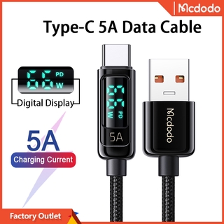 Mcdodo 5A ด่วนชาร์จ Type-C สายเคเบิ้ล USB เพื่อ Type C USB จอแสดงผลดิจิตอล C สำหรับ Samsung สายชาร์จซัมซุง type c-1.2m