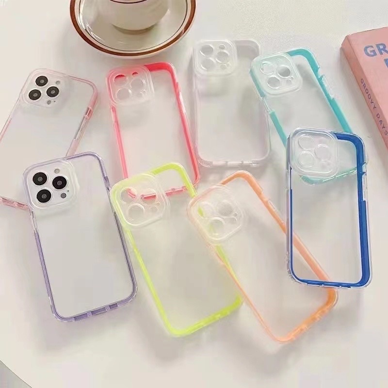 Realme C3 5 5i 5s 6i 2 Pro C1 C11 C12 C15 C25s C21y C25y ชายแดนขนม 2 in 1 Clear TPU เคสกันกระแทกปลอก
