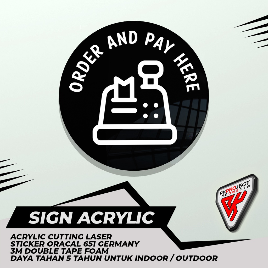 ROUND ACRYLIC SIGN BOARD ORDER และ PAY HERE