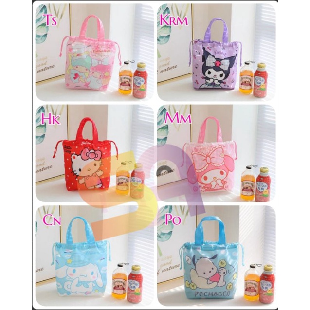 SANRIO HELLOKITTY MYMELODY KUROMI CINNAMONROLL TWINSTAR DRAWER BAG
