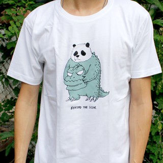 เสื้อยืดลาย Mascot panda สีขาว