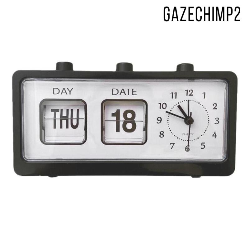 Multifunction Manual Flip Clock Calendar Clock for Study Office Bedroom