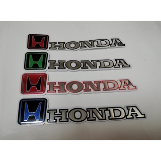 สติ๊กเกอร์ฟอยด์ ปั๊มนูน คำว่า HONDA ติดรถ แต่งรถ ฮอนด้า sticker สวย 3x14 ซม.