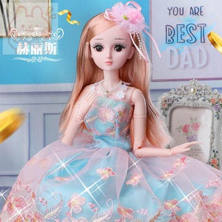 Disneyตุ๊กตาบาร์บี้BJD▼◐ตุ๊กตาบาร์บี้พูดได้ 60 ซม. ของเล่นเด็กแต่งตัวตุ๊กตาเจ้าหญิงสาววันเกิดเดียวของขวัญผ้า