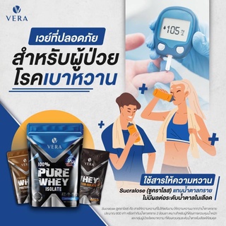 VERA Whey Protein Isolate สูตรลีนไขมัน 3 รสชาติ - ขนาด 2 Lbs.