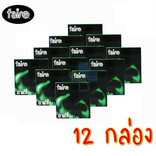 🚚พร้อมส่ง🚚 Faire Visa Condom ถุงยาง Fair แฟร์ ถุงยางอนามัยผิวเรียบ 3ชิ้น/กล่อง (แพ็ค 12 กล่อง) ปิดบังชื่อสินค้า