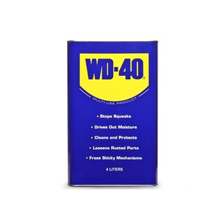 WD-40 น้ำมันอเนกประสงค์ ขนาด 4 ลิตร ใช้สำหรับหล่อลื่น คลายติดขัด ไล่ความชื่น ทำความสะอาด และป้องกันสนิมสีใส ไม่มีกลิ่น