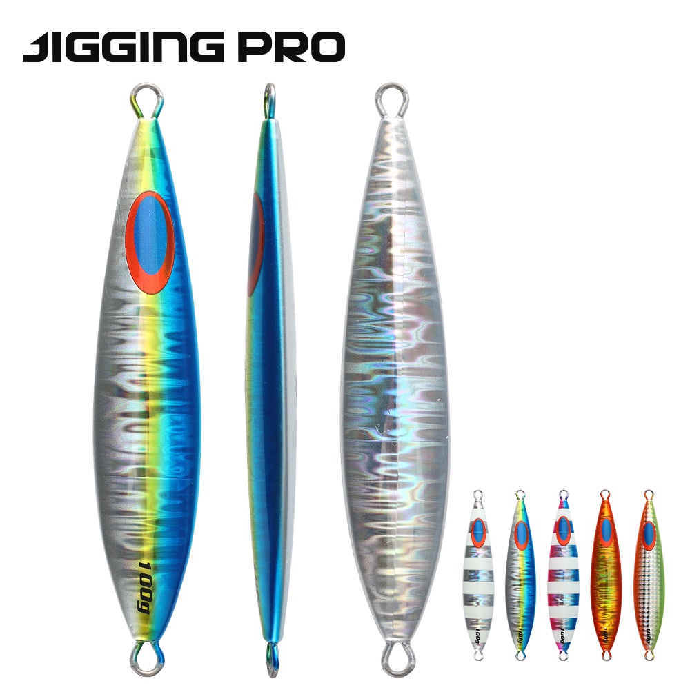 Jiggingpro 40g 60g 80g 100g 150g 200g ช้า Jiggging Lure Luminous Fishing Jigs สําหรับปลาทูน่าโลหะ Jig โยน Jigging
