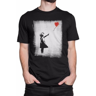 เสื้อยืดสีขาวเสื้อยืดแขนสั้นลําลอง ผ้าฝ้าย ลาย Uomo Balloon Girl - Banksy สําหรับผู้ชาย และผู้หญิง 2022