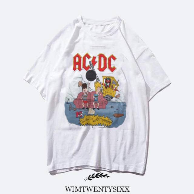 [new]Acdc BEAVIS AND BUTT HEAD VINTAGE TEE BAND T-SHIRT (UNISEX T-SHIRT) 0oyt