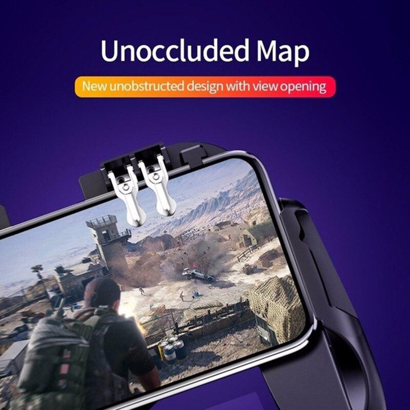 H9 Gamepad ด้ามจับพร้อมปุ่มยิง 4 ปุ่ม (แถมฟรีสายชาร์จ) แบตเตอรี่+พัดลมระบายอากาศ ด้ามจับ PUBG / Free Fire