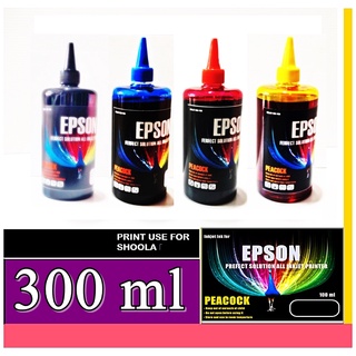 หมึกเติม EPSON "PEACOCK" (SHOOLA ) เกรดพรีเมียม ใช้เติมเครื่องพิมพ์ตระกูล EPSON เทียบเท่า บรรจุ ​300ml.ให้คุณภาพสีสดใสดี