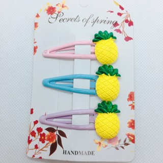 กิ๊บ สับปะรด สีพาสเทล แผงละ 30 บาท