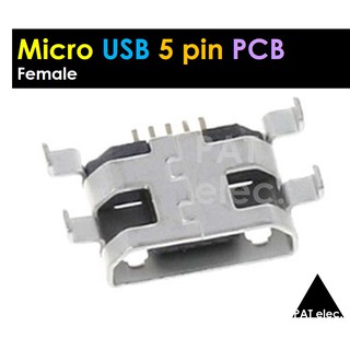 อะไหล่ พอร์ต ขั้วต่อ ตัวเมีย Micro USB B Type Female Jack 5 Pin PCB Connector P070