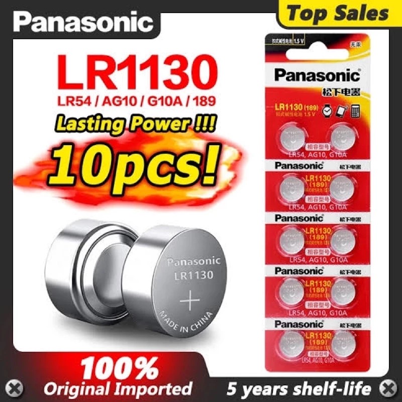 ถ่านกระดุม  Panasonic LR41 , LR44, LR1130 Alkaline 1.5V  ยกแผง มี10ก้อน(ถ่านกระดุมใช้งานดีเยี่ยม) thumbnail 9