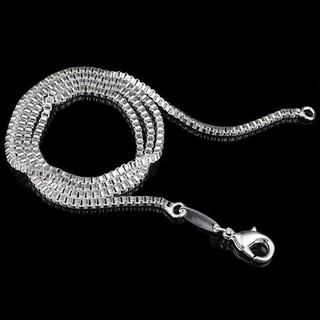 sunnyheart Unisex 1.4mm 925 สร้อยคอสร้อยข้อมือเงินแท้ 16 "18" 20 "22" 24 "