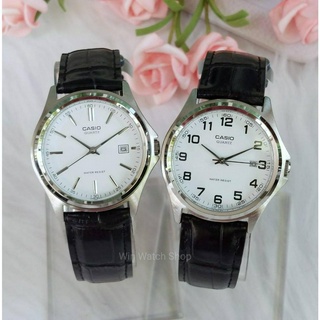 นาฬิกา Casio แท้ รุ่น MTP-1183E-7A และ รุ่น MTP-1183E-7B นาฬิกาผู้ชาย สายหนังสีดำ หน้าปัดขาว- ของแท้100% รับประกัน 1ปีเต็ม