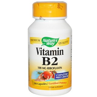 Natures Way, Vitamin B2, 100 mg, 100 Capsules