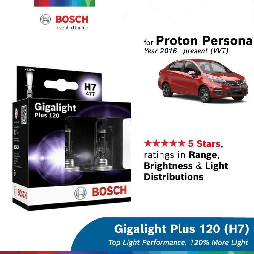 หลอดไฟหน้า Bosch Gigalight Plus 120 H7 สําหรับ Proton Persona VVT