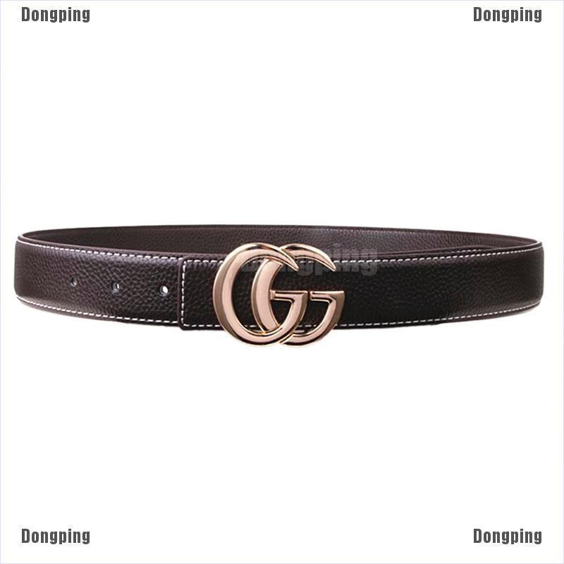 【don】Vintage Women Double G Belt Metal Leather GG Buckle Waist Belt