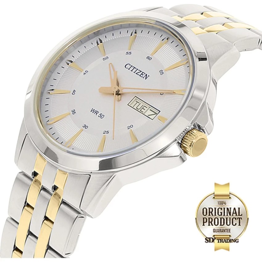 CITIZEN Quartz Men's Watch สายสเตนเลส รุ่น BF2018-52A - 2กษัตริย์ Silver-Gold/White