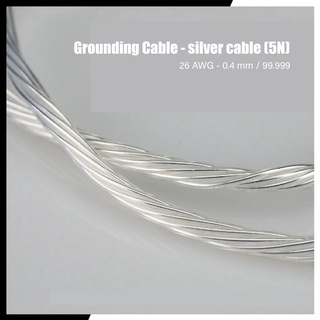 สายกราวด์ | Grounding Cable - Silver Cable (5N) | 26 AWG - 0.4 mm / 99.999 (โปรดเช็คสต๊อก)