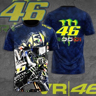 Valentino Rossi 46 เสื้อยืดลําลอง แขนสั้น พิมพ์ลาย UNISEX สําหรับผู้ชาย ผู้หญิง เหมาะกับการเล่นกีฬา