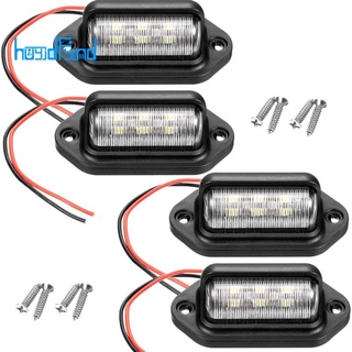 4 ชิ้น 12 โวลต์ 6 SMD LED ภายนอกป้ายทะเบียนรถแท็กไฟป้ายทะเบียนกันน้ําไฟท้ายสําหรับรถบรรทุก RV รถพ่วงเรือ