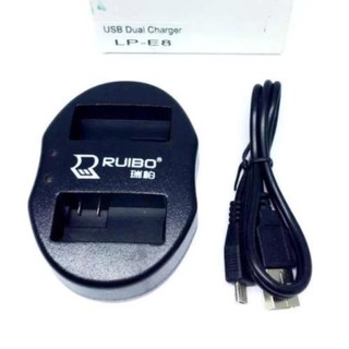 DUAL CHARGER LP-E8 แท่นชาร์จแบตกล้องแบบคู่ ชาร์จทีละ2ก้อน USB Dual Battery Charger for Canon  #162