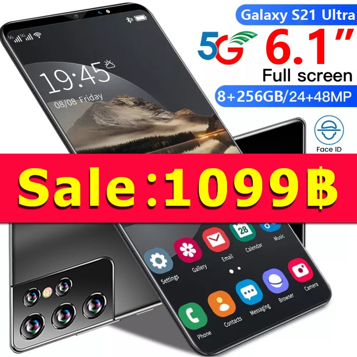 ☃♞▩โทรศัพท์มือถือ 5G Sumsung Galaxy S21 Ultra สมาร์ทโฟน 8GB+256GB 6.1นิ้ว โทรศัพท์มือแท้ เมนูภาษาไทย มือถือ โทรศัพท์ Sma