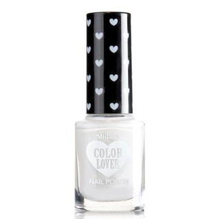 mistine color lover white nail polish 6ml. #18 ยาทาเล็บ สีขาว