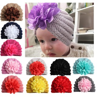 Newborn Baby Girl Boy Flower Caps Cute Knitting Hats