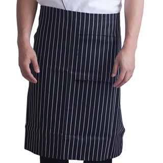 🔥สินค้าขายดี!! เอโร่ ผ้ากันเปื้อนครึ่งตัวลายริ้วขาว สีดำ aro Apron Half Body Black